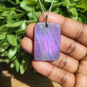 Pink & Purple Labradorite Crystal Necklace / Transformation Stone / Gift💜